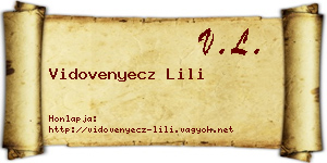 Vidovenyecz Lili névjegykártya