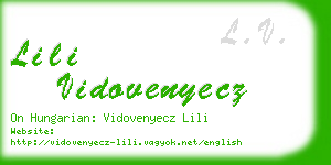 lili vidovenyecz business card